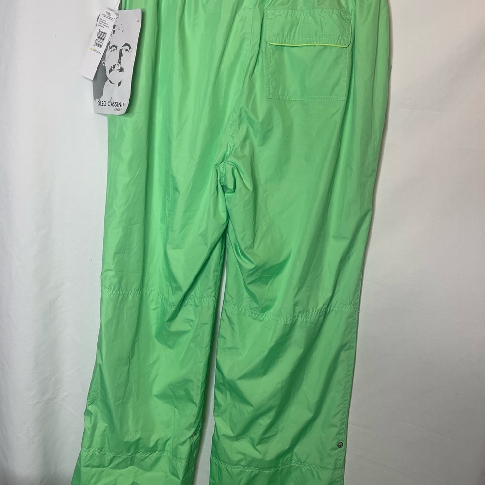 Oleg Cassini size M green track pants polyester new